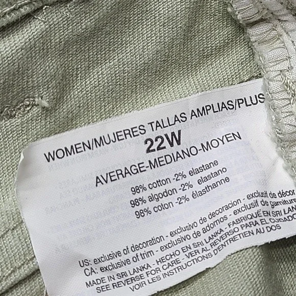 Gloria Vanderbilt Amanda Jeans Womens 22W Green New Tapered High Rise Denim Pant - Picture 8 of 11